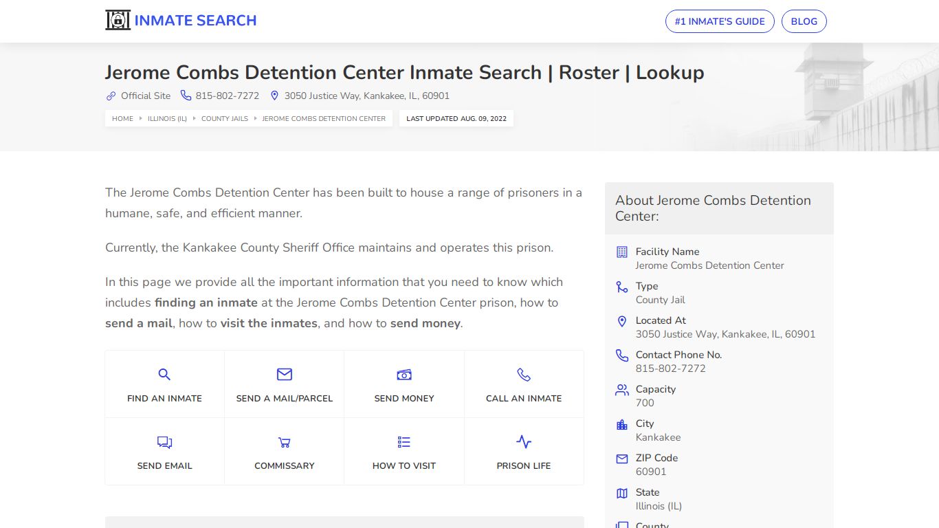 Jerome Combs Detention Center Inmate Search | Roster | Lookup